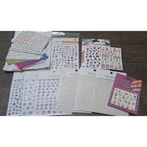 Bulk Nail Art Sticker Lot 3D Decals Snowflakes Letters Holiday Mixed Designs